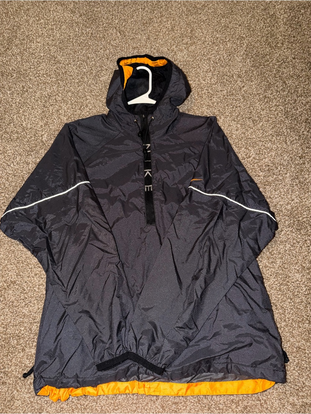 Nike Black Windbreaker Jacket with Orange Lining